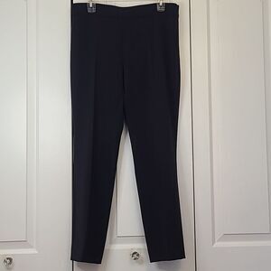 MaxMara Side Zip High Rise Straight Leg Trousers Pants Navy Blue Size 8 Career